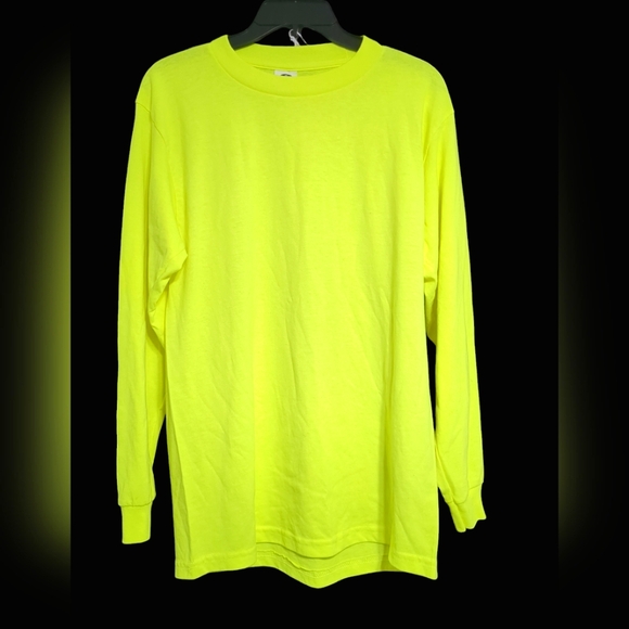 New Pro Club Hot Yellow Long Sleeve Tee Sz Med - Picture 2 of 4
